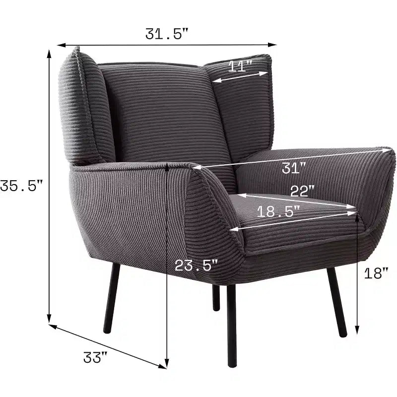 Fauteuil d'appoint AMERLIFE avec dossier haut à oreilles