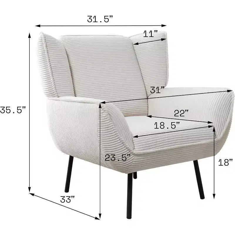 Fauteuil d'appoint AMERLIFE avec dossier haut à oreilles