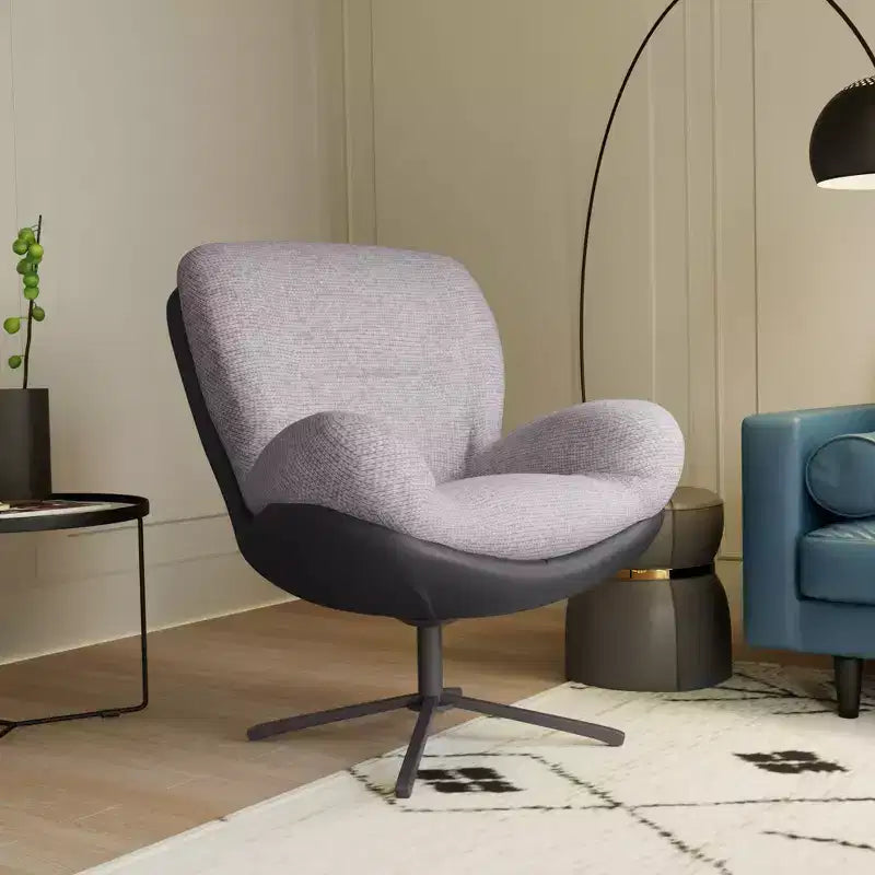 Chaise de bureau pivotante Okak Modern Chenille pour studio, fauteuil d'appoint confortable pour salon, appartement
