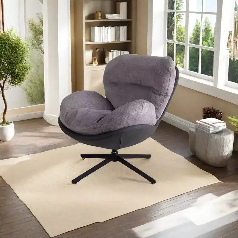 Chaise de bureau pivotante Okak Modern Chenille pour studio, fauteuil d'appoint confortable pour salon, appartement