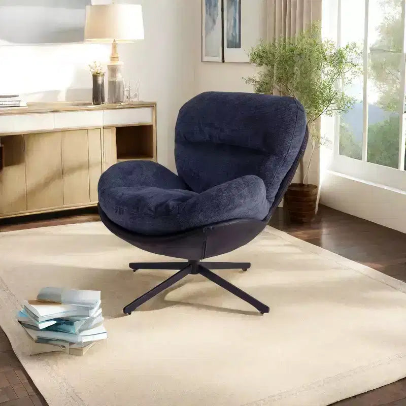 Chaise de bureau pivotante Okak Modern Chenille pour studio, fauteuil d'appoint confortable pour salon, appartement