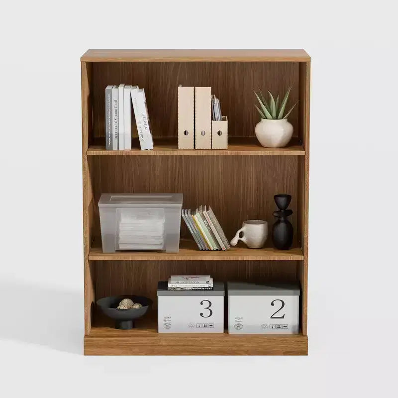 [41.5-inch | Minimalist]Open Wood Grain Decorative Cabinet (Multi-Zone Shelving + Fits Large Spaces)