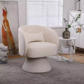 Okak Swivel Accent Chair Armchair, Round Barrel Chair in Fabric, Perfect for Living Room