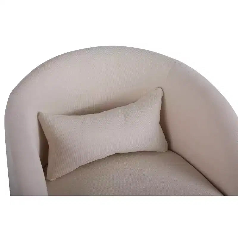 Fauteuil pivotant Okak, rond en tissu, parfait pour le salon