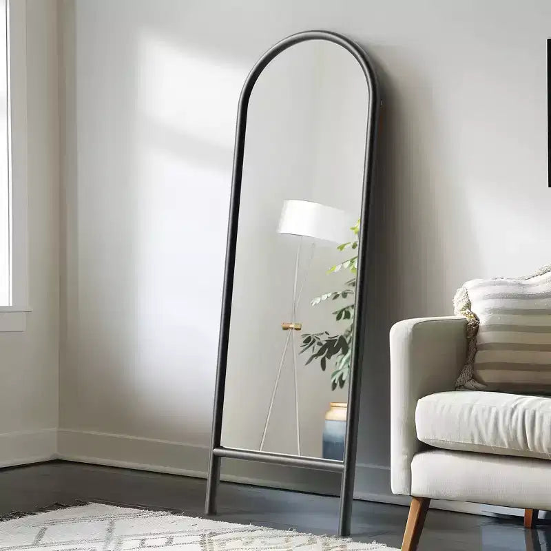 Miroir sur pied 67*24 avec cadre en alliage d'aluminium doré et support intégré