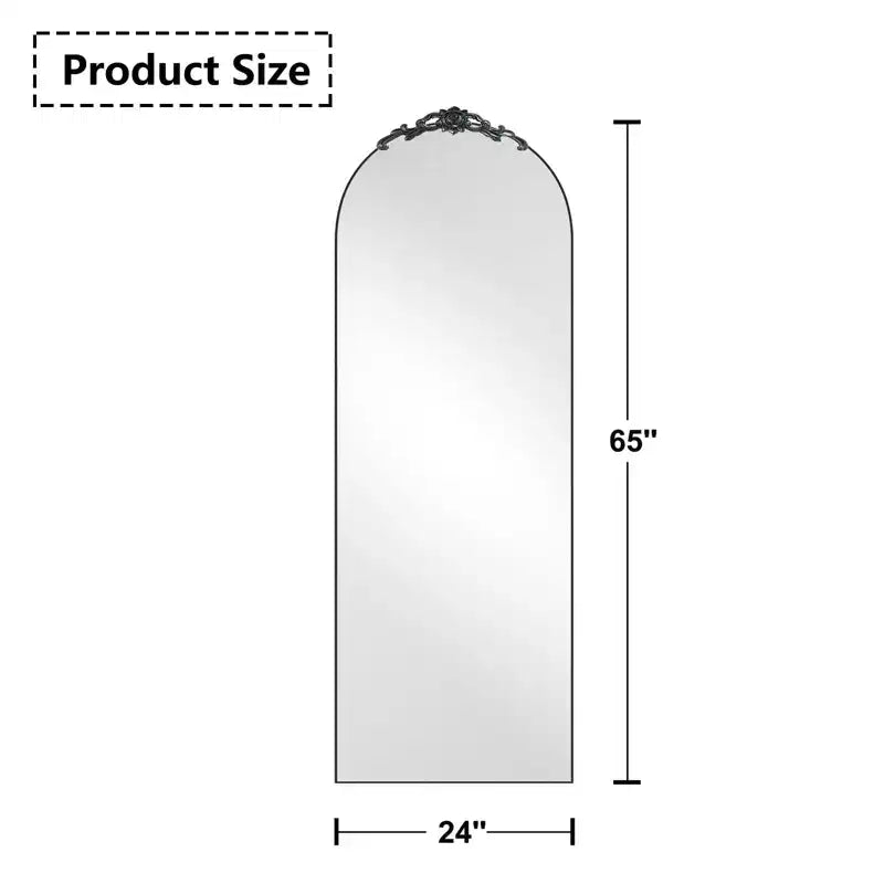 Miroir sur pied 59*35, Miroir pleine longueur avec cadre en alliage d'aluminium noir, Miroir de courtoisie pour salle de bain, entrée de chambre, salon/dressing