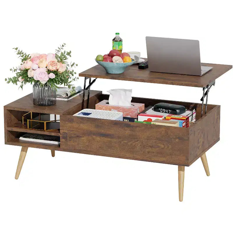 BestMassage Table Basse Moderne avec Plateau Relevable et Grand Espace de Rangement