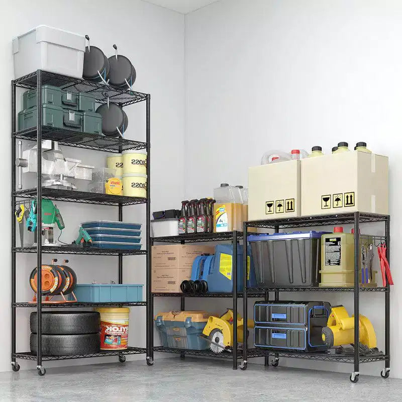 Karl Home Étagère de rangement en métal réglable avec roulettes, capacité de 1200 lb, certifiée NSF