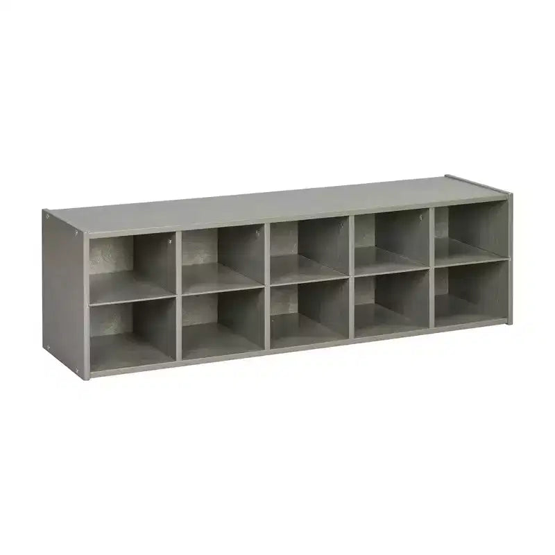 ECR4Kids Streamline 10 Cubby Tray Storage Cabinet, 2x5, Classroom Furniture