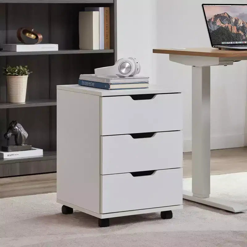 Drawer Vertical Filing Cabinet Rolling Wood Mobile File Cabinets Under Desk for Home Office with Casters