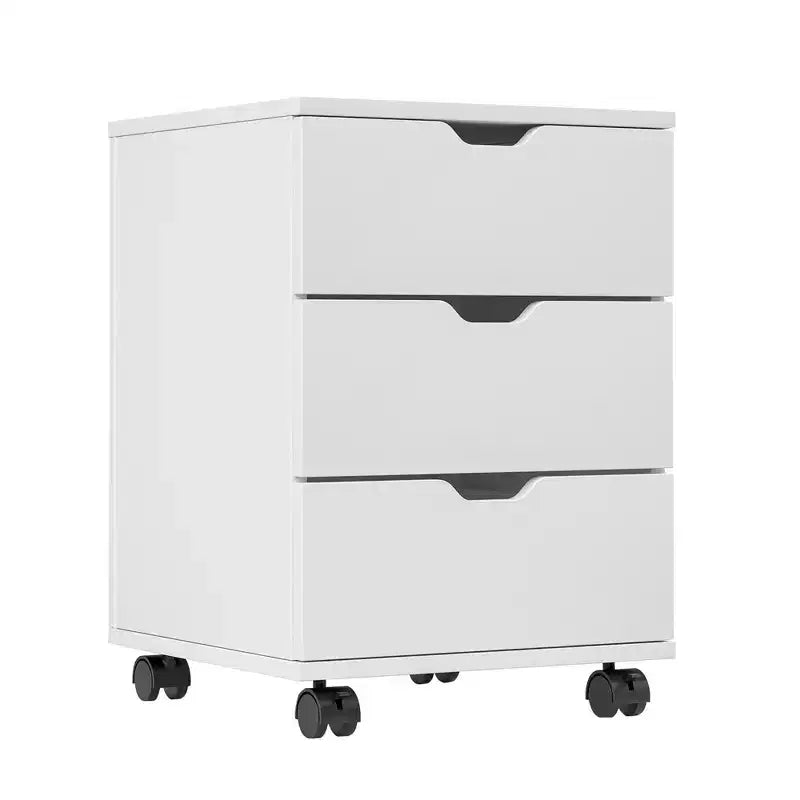 Classeur à Tiroirs Vertical Meuble de Rangement en Bois Mobile Sous le Bureau pour le Bureau à Domicile avec Roulettes