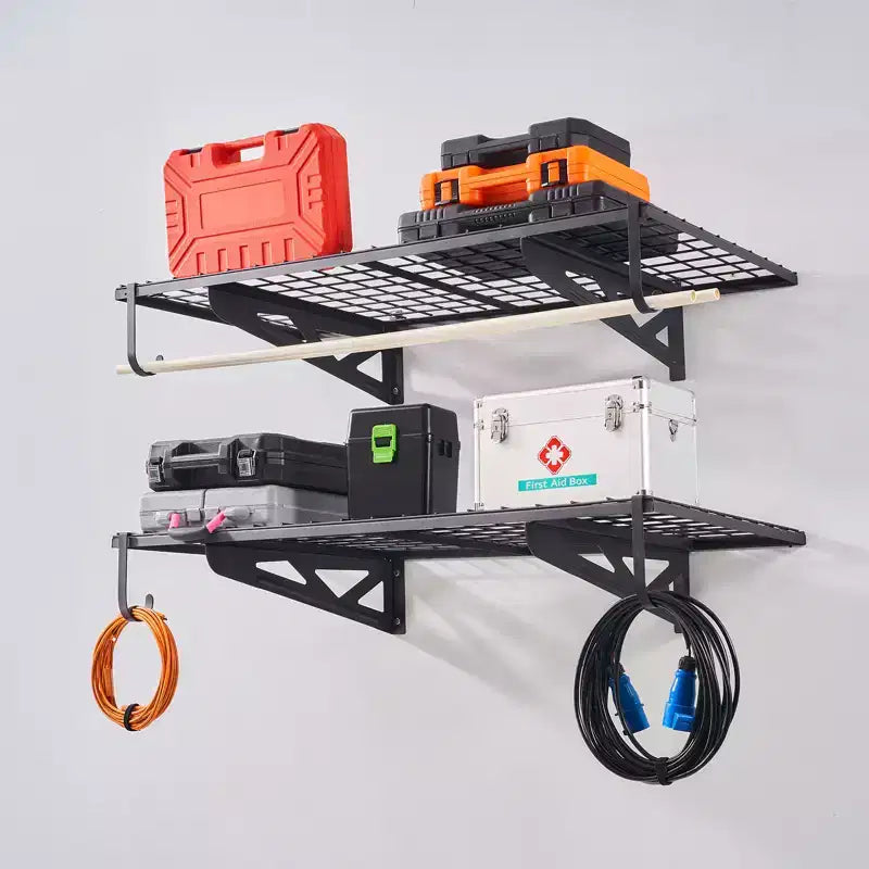 Étagères de rangement de garage VEVOR, lot de 2, étagères de garage murales robustes de 122 x 61 cm, capacité de charge de 227 kg (au total), porte-charges de garage