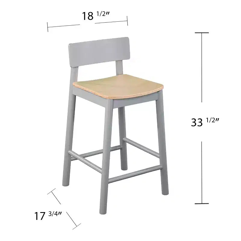 Tabourets de comptoir bicolores Claxby 33,5 - (Lot de 2) - Gris - SEI