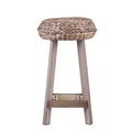 Rutina Backless Round Water Hyacinth 24 Stools - (Set Of 2) - Weathered Grey - SEI