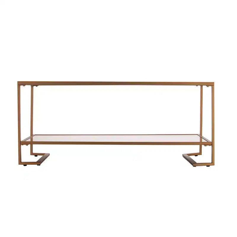 Table basse Horten à plateau en verre - Doré - SEI