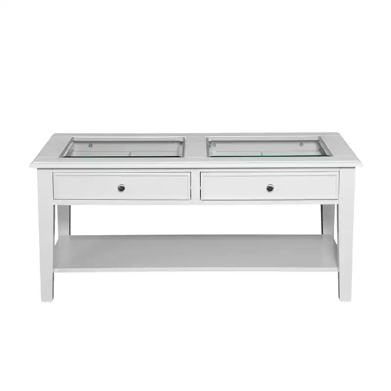 Panorama Glass-Top Coffee Table - White - SEI