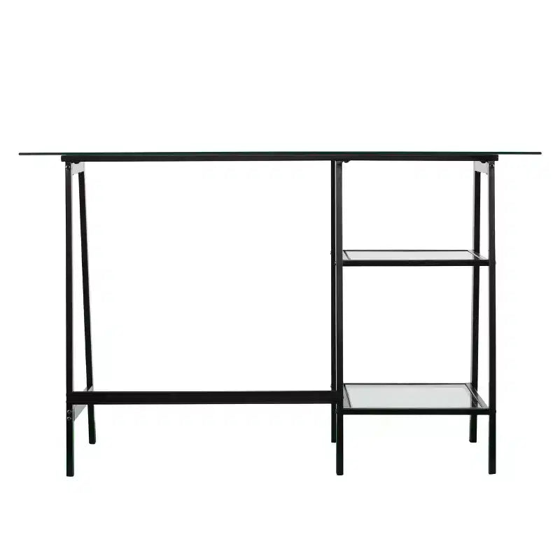 Bureau d'écriture tréteau/cadre en A en métal/verre Avery - Noir - SEI