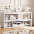 5-Cube Kids Bookshelf & Toy Organizer with Drawer - Wooden Playhouse Storage for Playroom & Nursery - Natural