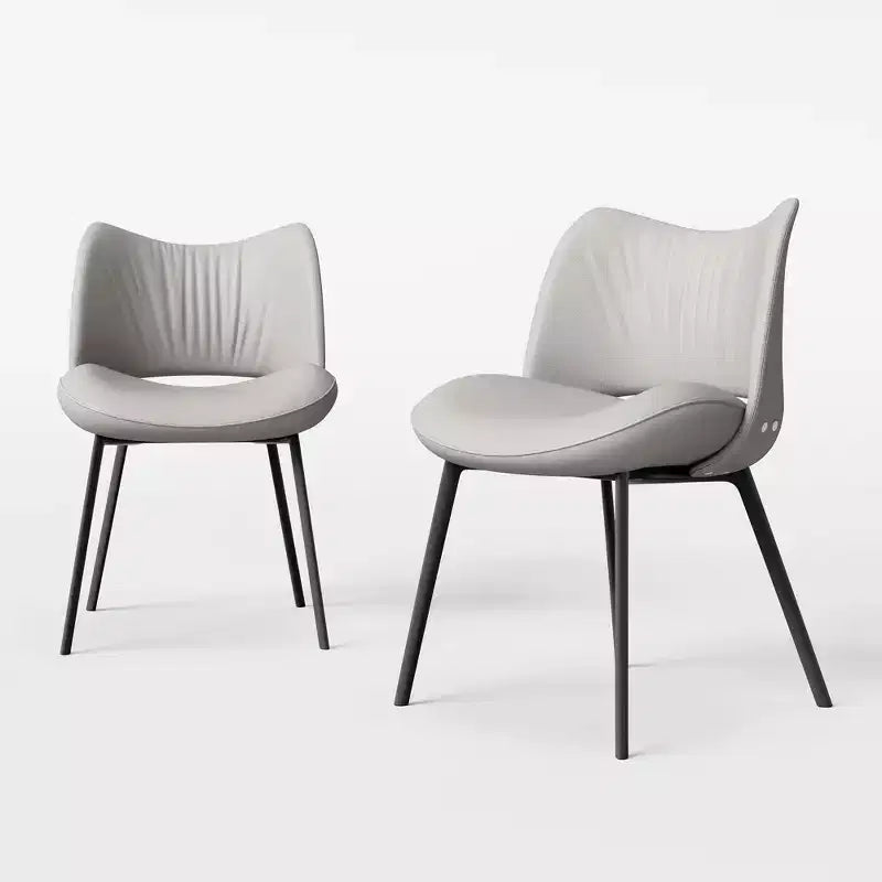 Chaises de salle à manger grises Luck Live Farmhouse, lot de 2, cadre en métal, sièges modernes pour cuisine et salle à manger