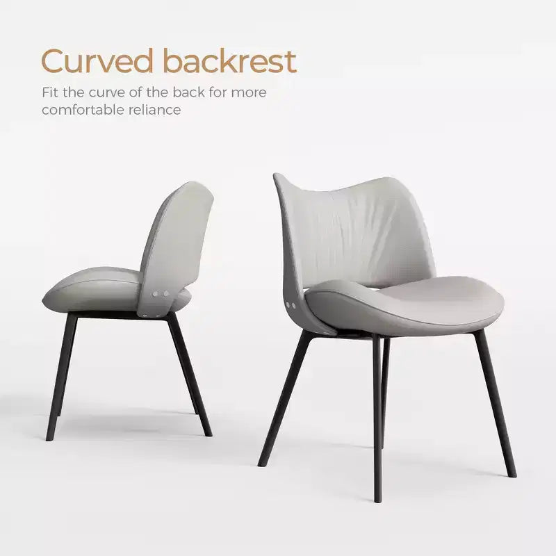 Chaises de salle à manger grises Luck Live Farmhouse, lot de 2, cadre en métal, sièges modernes pour cuisine et salle à manger
