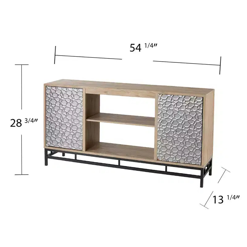Console multimédia Hollesborne avec rangement – Blanc cassé – SEI
