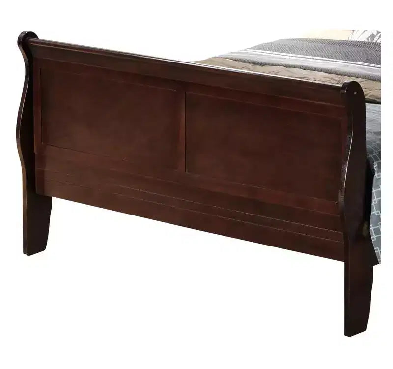 HomeStock Lit Queen Size avec cadre de lit en bois brun de 112 cm de hauteur avec tête de lit