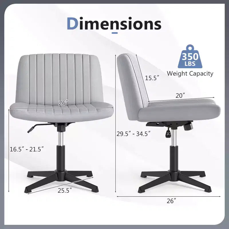 Chaise Costway Criss Cross sans roulettes avec siège large rembourré doux, hauteur réglable, moderne beige/gris
