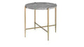 HomeRoots 24 Champagne And Light Gray Manufactured Wood And Metal Round End Table