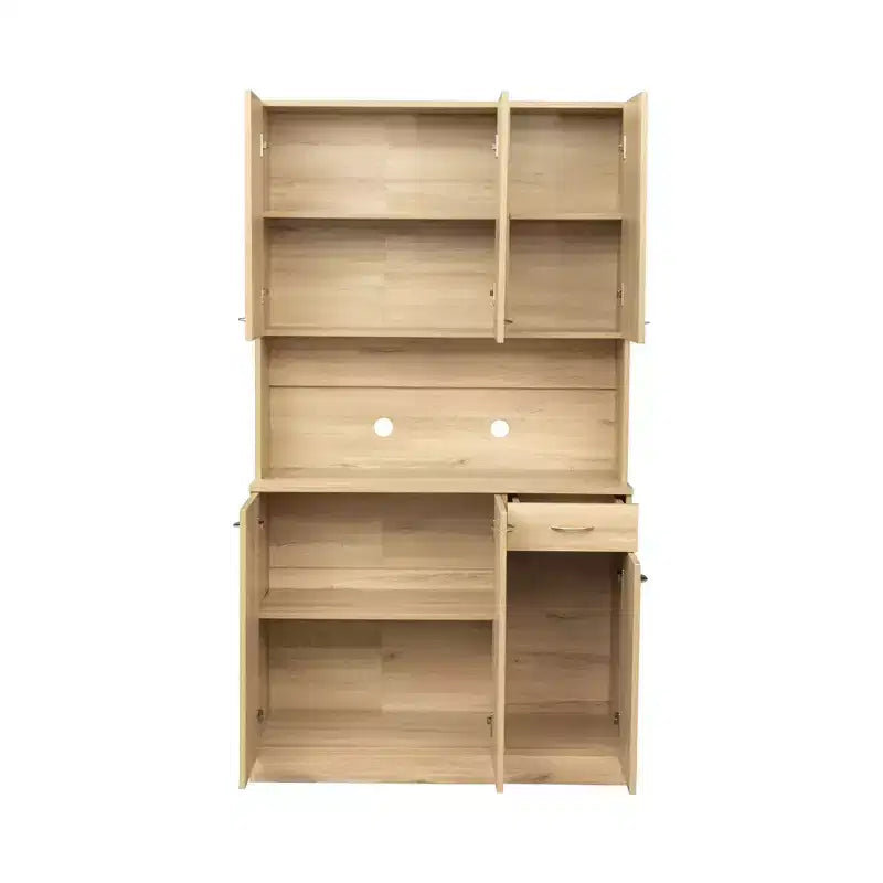 Buffet de cuisine Okak avec 6 portes, armoire de rangement multifonctionnelle avec 1 étagère ouverte et 1 tiroir