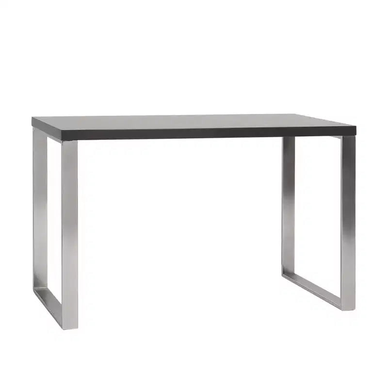HomeRoots 47 Bureau d'écriture luge en bois gris et argenté et acier inoxydable