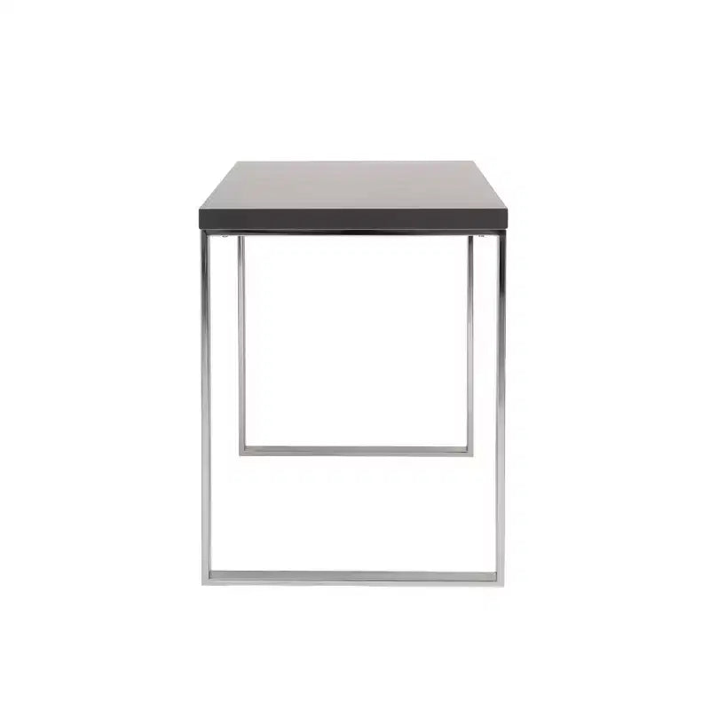 HomeRoots 47 Bureau d'écriture luge en bois gris et argenté et acier inoxydable