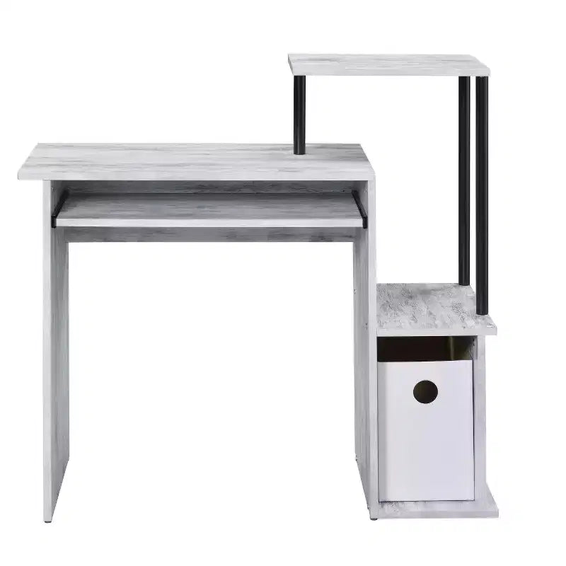 HomeRoots 37 Bureau d'ordinateur blanc vieilli