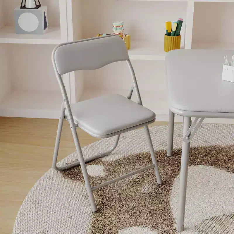 Ensemble table et 2 chaises pliantes pour enfants, avec table et chaises portables avec coussins en PU souple. Aucun assemblage requis