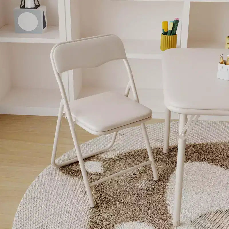 Ensemble table et 2 chaises pliantes pour enfants, avec table et chaises portables avec coussins en PU souple. Aucun assemblage requis