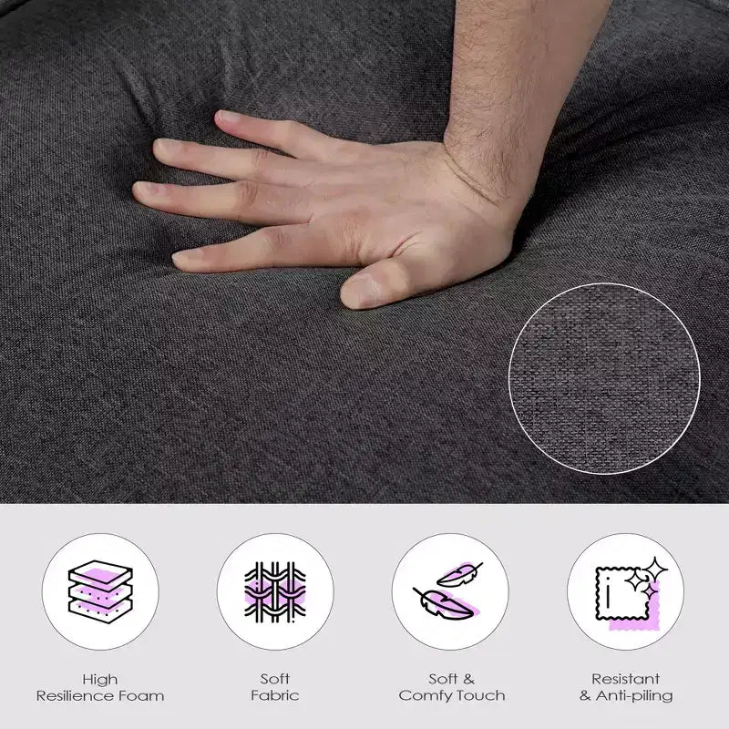 Fauteuil convertible TYBOATLE pour adultes avec dossier réglable sur 5 positions et oreiller, canapé-lit futon individuel confortable pour appartement, bureau