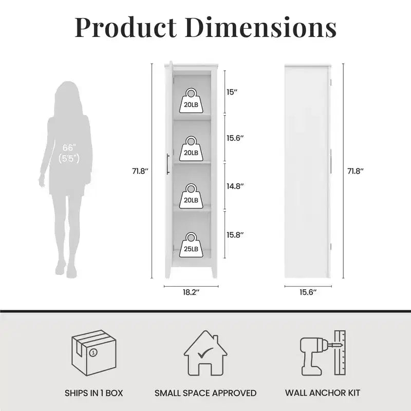 Armoire de rangement à porte unique RealRooms Farmhouse