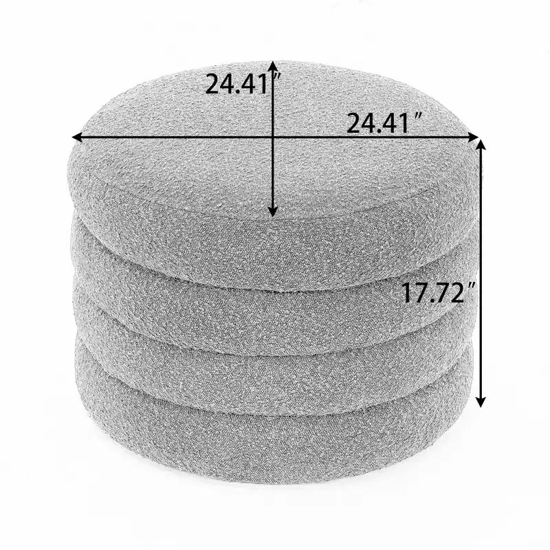 GDFStudio Hayden 24 Pouf de rangement en velours/bouclette touffeté à rainures en bois avec plateau rabattable