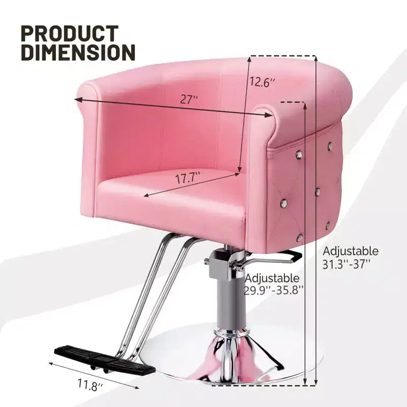 Chaise de coiffeur de salon Karl Home Noire Dorée Moderne Hydraulique Robuste Pivotante avec Dossier Incurvé