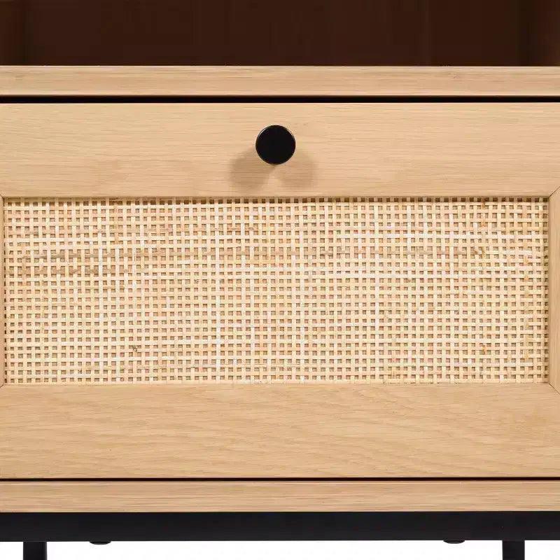 Table de Chevet/Table de Nuit en Bois de Style Mid-Century Moderne Merrick Lane avec Tiroir et Étagère