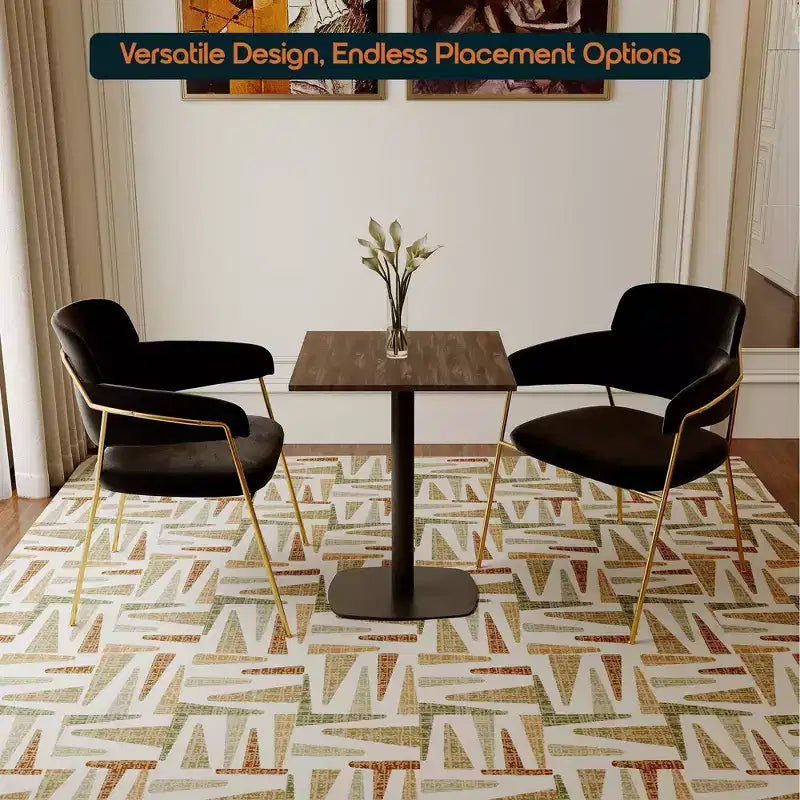 Table à manger carrée Leisuremod Vail de 24 pouces avec plateau en MDF et base carrée en acier pour la cuisine, la salle à manger et le pub