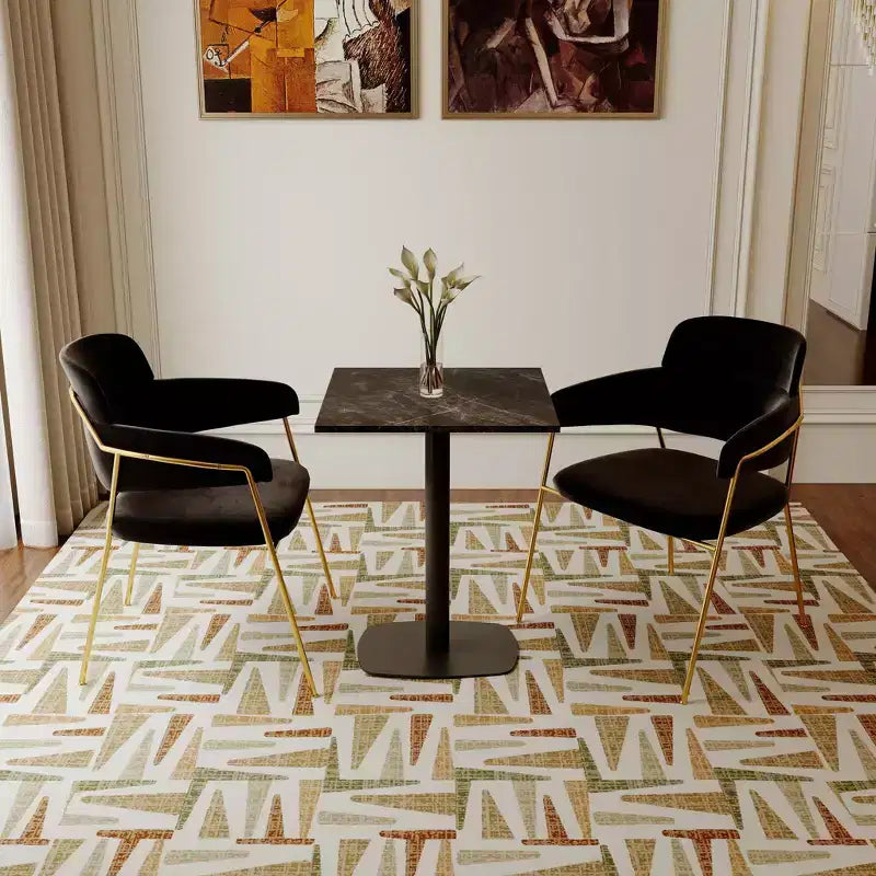 Table à manger carrée Leisuremod Vail de 24 pouces avec plateau en MDF et base carrée en acier pour la cuisine, la salle à manger et le pub