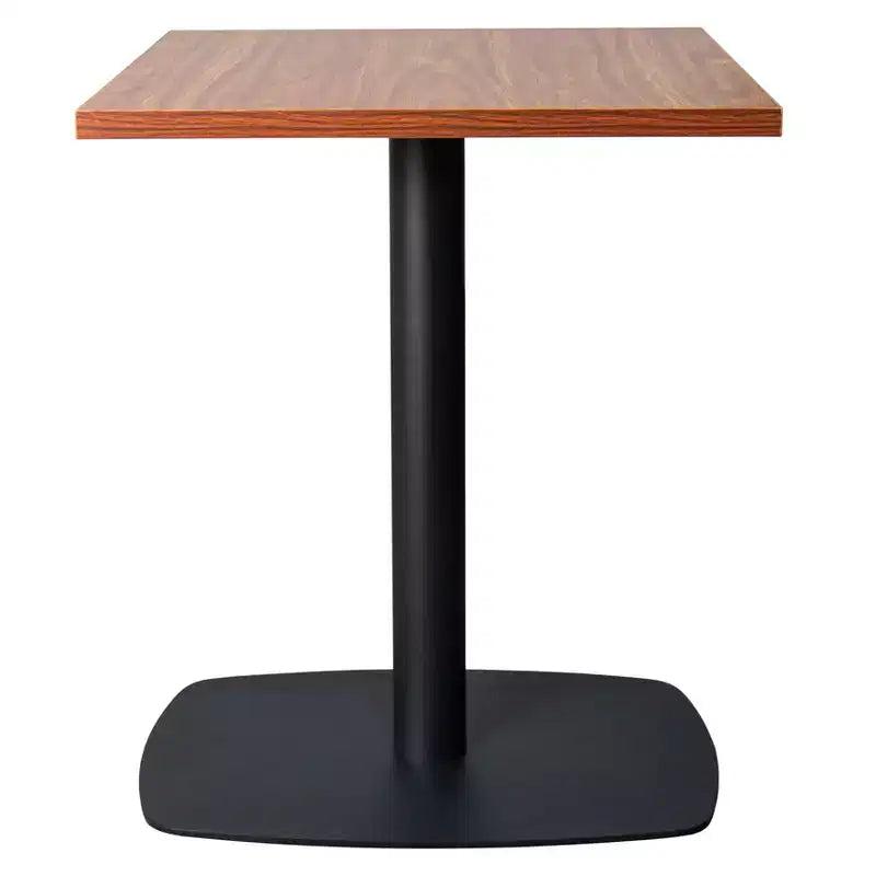 Table à manger carrée Leisuremod Vail de 24 pouces avec plateau en MDF et base carrée en acier pour la cuisine, la salle à manger et le pub