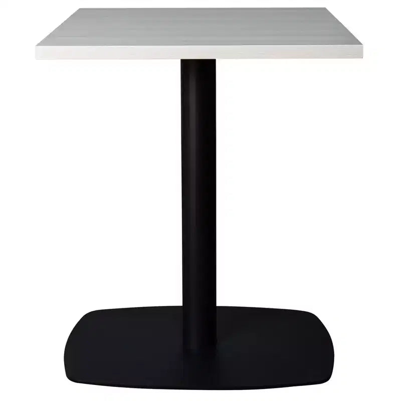 Table à manger carrée Leisuremod Vail de 24 pouces avec plateau en MDF et base carrée en acier pour la cuisine, la salle à manger et le pub