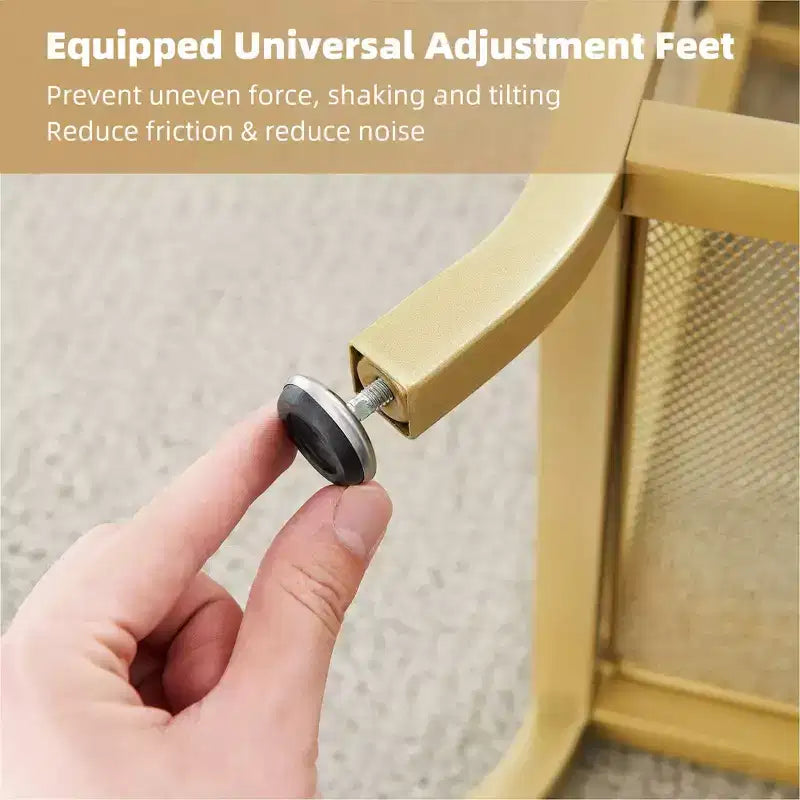 Banc porte-chaussures, Banc de rangement en métal à 2 niveaux, Entrée avec étagère réglable, Organisateur de chaussures en métal avec coussin, Doré