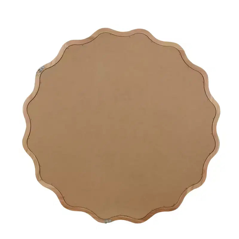 MAYEERTY Miroir décoratif rond ondulé à cadre en bois de 76 cm pour chambre, salle de bain, salon, entrée, naturel