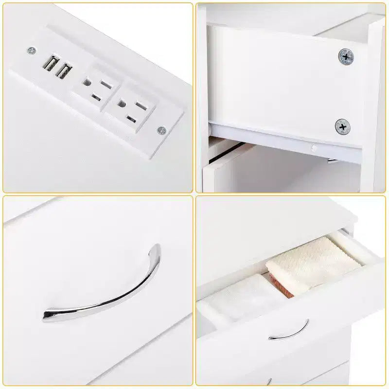 Commode de chambre Karl Home blanche à 4 tiroirs en panneaux de particules, 66 cm de largeur
