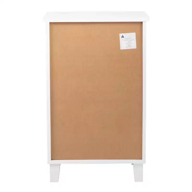 Table de chevet Karl Home 2 tiroirs en MDF blanc 40 cm l.
