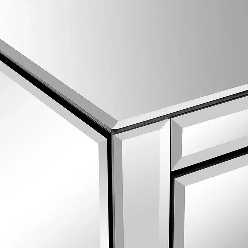 Table de chevet Karl Home en MDF argenté à 3 tiroirs de 30 cm de large