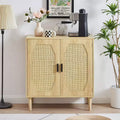 GDFStudio Norma 31.5'' Wood and Rattan Cabinet