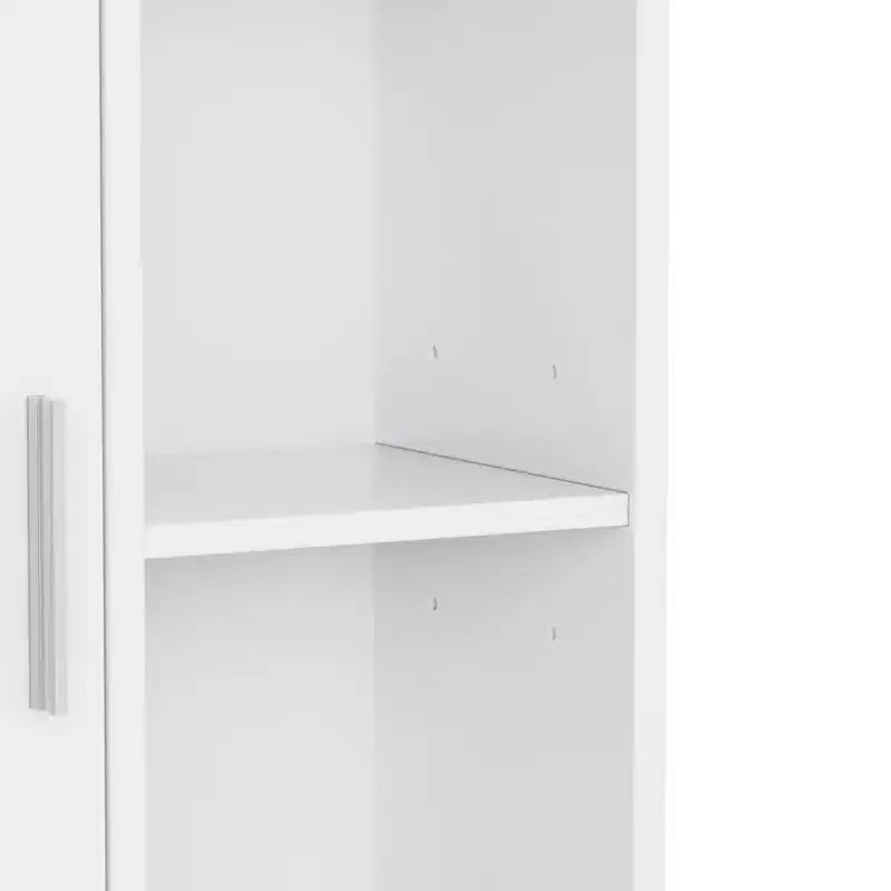 Meuble haut de salle de bain VECELO avec miroir, armoire de toilette murale avec porte et étagères ouvertes, étagères réglables, blanc